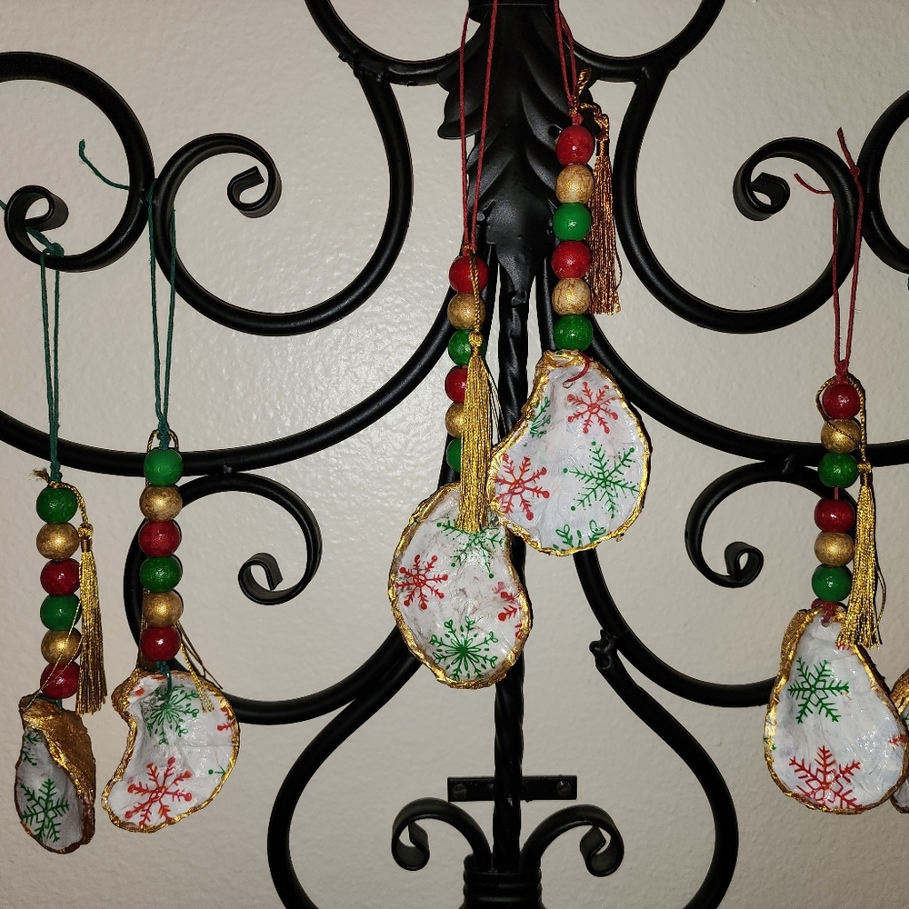 Festive Holiday Ornaments with Snowflake Design